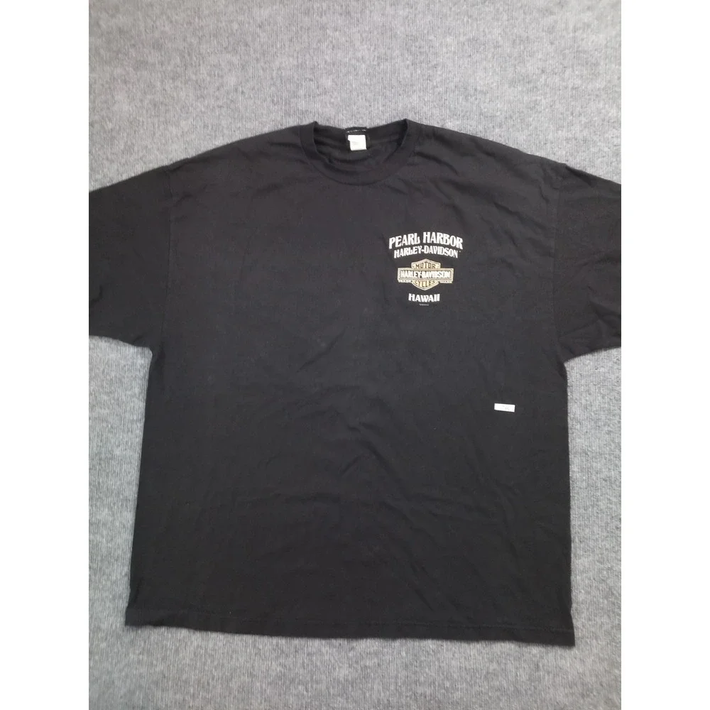 Harley Davidson Pearl Harbor Hawaii T Shirt Mens 3XL Black Graphic Biker